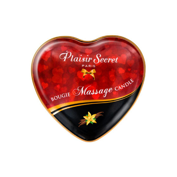 Mini bougie de massage à la vanille boîte coeur 35ml 